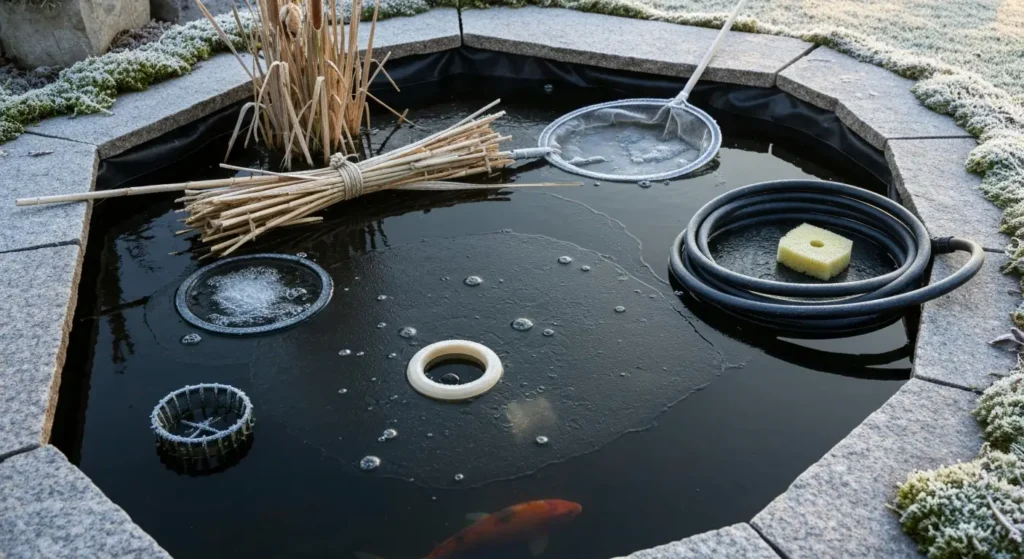 Oczko wodne zimą – napowietrzanie, zabezpieczenie roślin i ochrona ryb